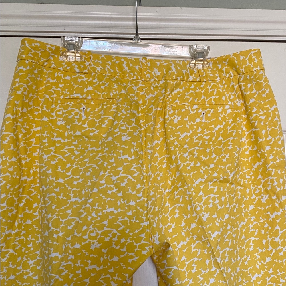 Talbots Yellow and White Patterned Pants sz 16w curvy fit - Picture 4 of 10